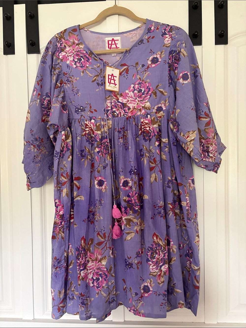 Lavender Floral Tie-Front Dress